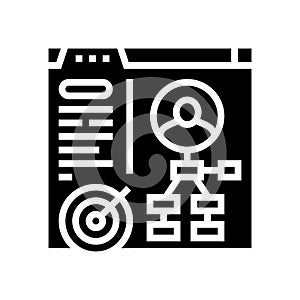 customer analytics report glyph icon vector illustration