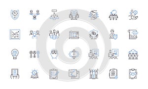 Customer approach line icons collection. Empathy, Personalization, Communication, Listening, Respect, Service
