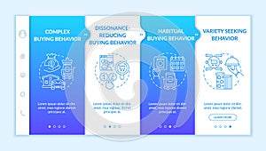 Customer behavior types onboarding vector template