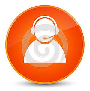 Customer care icon elegant orange round button