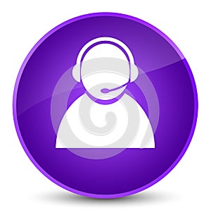 Customer care icon elegant purple round button