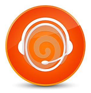 Customer care service icon elegant orange round button