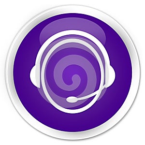 Customer care service icon premium purple round button