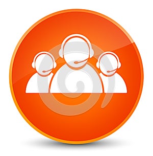 Customer care team icon elegant orange round button