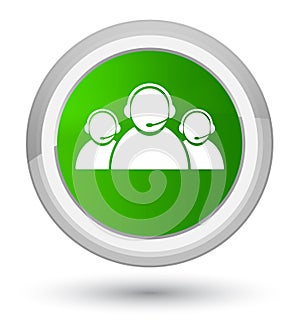 Customer care team icon prime green round button