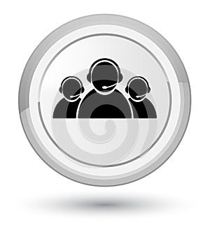 Customer care team icon prime white round button