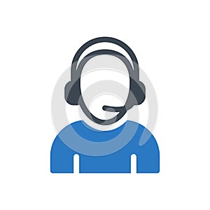 Customer care vector glyph colour icon