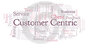 Customer Centric word cloud. photo