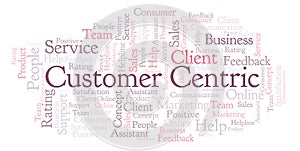 Customer Centric word cloud.