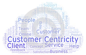 Customer Centricity word cloud.