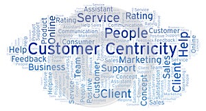 Customer Centricity word cloud.