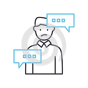 customer complaint line icon, outline symbol, vector illustration, concept sign