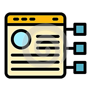 Customer data web page icon color outline vector