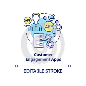 Customer engagement apps concept icon
