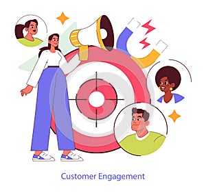 Customer Engagement. Flat Vector Illustration