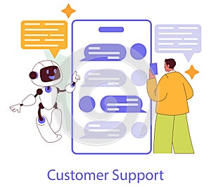 Customer Engagement. Flat Vector Illustration