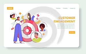Customer Engagement. Flat Vector Illustration