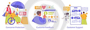Customer Engagement. Flat Vector Illustration