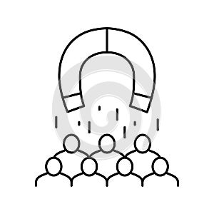 customer engagement line icon vector illustration