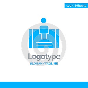 Customer, Engagement, Mobile, Social Blue Solid Logo Template. Place for Tagline