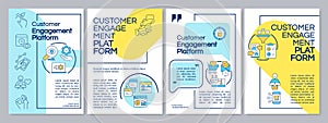 Customer engagement platform blue and yellow brochure template