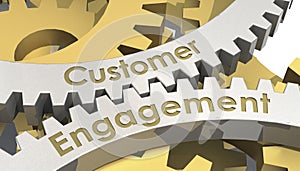 Customer engagement word on gears