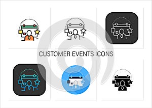 Customer events icons set