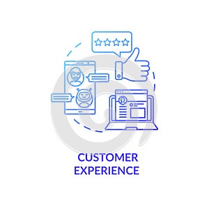 Customer experience blue gradient concept icon