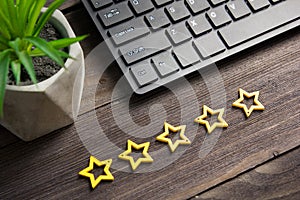 Customer Experience Concept, Best Excellent Services Rating for Satisfaction. Five Star