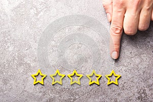 Customer Experience Concept, Best Excellent Services Rating for Satisfaction. Five Star