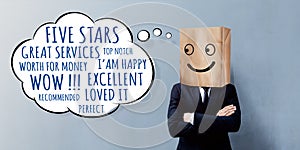 Customer Experience Concept. Happy Businessman Client with Smile