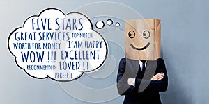 Customer Experience Concept. Happy Businessman Client with Smile photo
