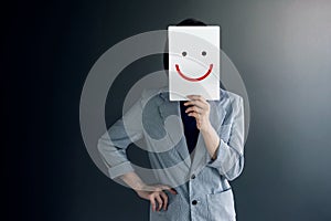 Customer Experience Concept, Portrait of Client with Feeling Hap