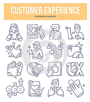 Customer Experience Doodle Icons