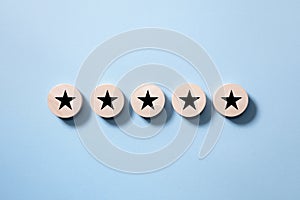 Customer experience feedback rate satisfaction experience 5 star rating wood discs