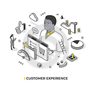 Customer Experience Isometric Illustration