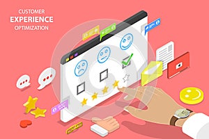 Customer experience optimization isometric flat vector concept.