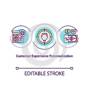 Customer experience personalization concept icon