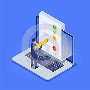 Customer Experience Software Isometric Composition