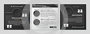 Customer feedback or client testimonial design post template for social media