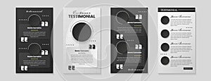 Customer feedback or client testimonial design post template for social media