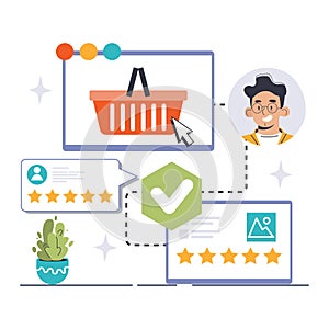 Customer feedback. Consumer reviews public exchange. Sharing