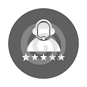 Customer, feedback icon. Gray vector graphics