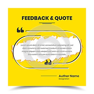 Customer feedback and quotation presentation abstract social media post layout design