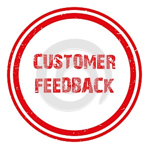 customer feedback stamp on white