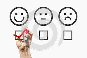 Customer Feedback - Survey Concept - Giving positive feedback