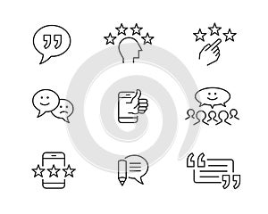 Customer feedback and testimonial icons