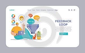 Customer feedback web banner or landing page. Consumer reviews