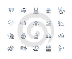 Customer firm line icons collection. Satisfaction, Loyalty, Trust, Experience, Engagement, Feedback, Expectations vector