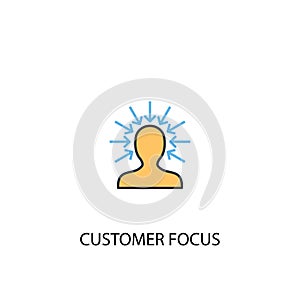 Customer focus concept 2 colored icon